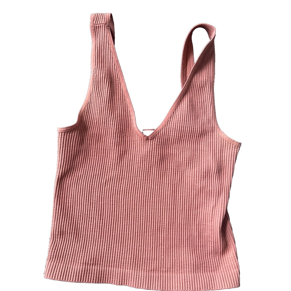 Nikibiki Ribbed Seamless V-Neck Camisole‎ Tank Top Steel Rust One Size